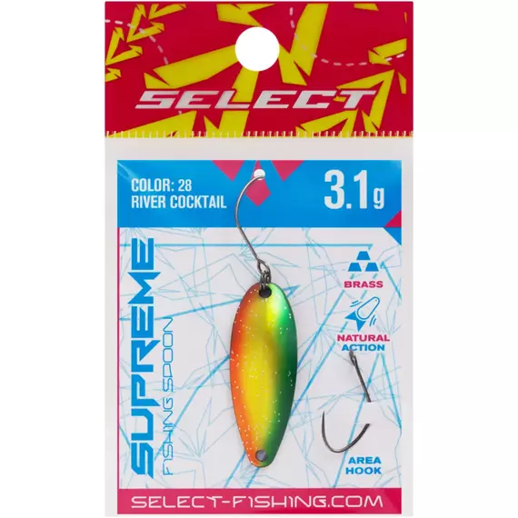 Блешня Select Supreme 3.1g 34mm #28 River Cocktail, Вага блешні: 3.1, Колір блешні: #28 River Cocktail, фото , изображение 2